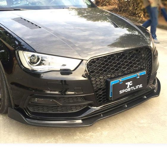 Карбоновий дифузор переднього бамперу для Audi A3 2012-2017 Hatchback під замовлення Carbon356716 356716 фото