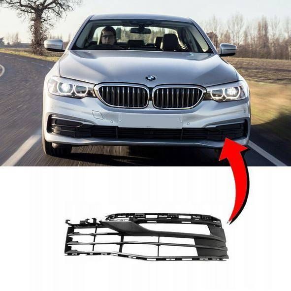 Решітка переднього бампера на BMW 5 Series G30 2017-2020 ліва Basis оригінал 363437 фото