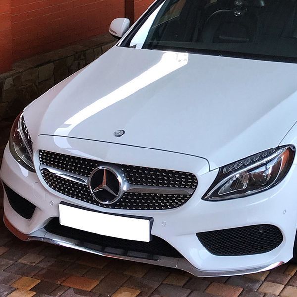 Решітка радіатора на Mercedes C-class W205 2014-2018 Diamond Silver під камеру 427441 фото Решітка радіатора на Mercedes C-class W205 2014-2018 Diamond Silver під камеру 427441 фото