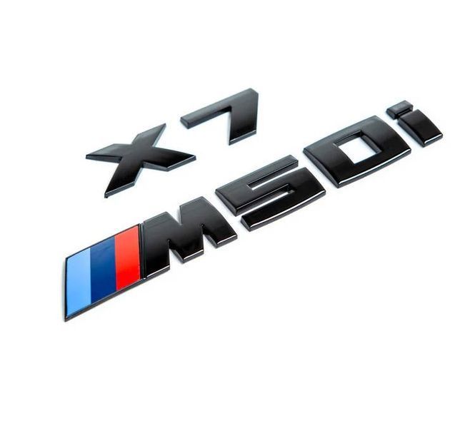 Автологотип шильдик эмблема надпись BMW X7M50i black глянец на крышку багажника 418317 фото