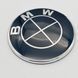 Автологотип шильдик эмблема BMW чорна 2pin 82мм 422844 фото 2