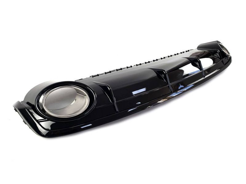 Диффузор (заднего бампера) Full Black/Chrome Pipe (в стиле RSQ7) на Audi Q7 2015-2020 427802 фото