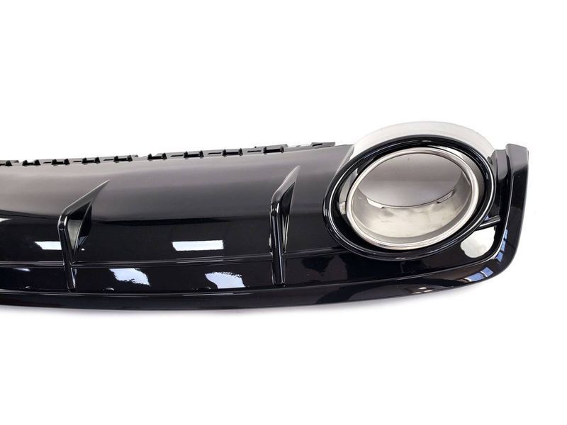 Диффузор (заднего бампера) Full Black/Chrome Pipe (в стиле RSQ7) на Audi Q7 2015-2020 427802 фото