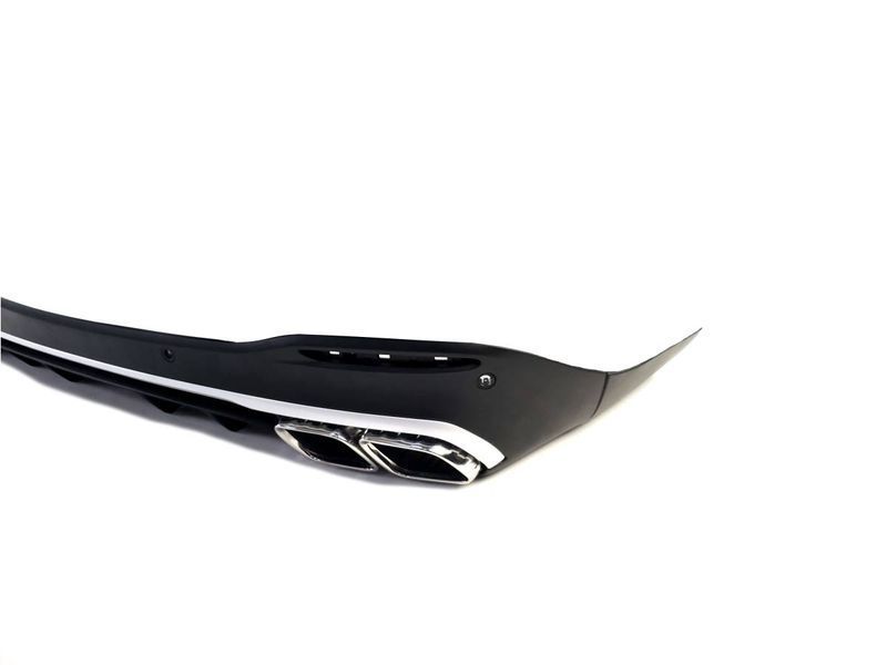 Диффузор (заднего бампера) Silver Black / Chrome Pipe (стиль GLS63 AMG) на Mercedes GLS-class X167 2019- 428477 фото
