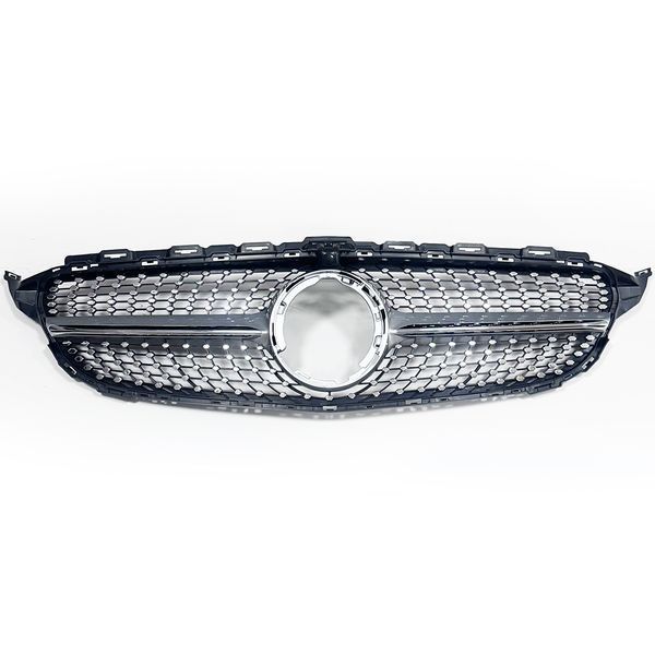 Решетка радиатора на Mercedes C-class W205 2018-2021 Diamond Silver под камеру 427442 фото Решетка радиатора на Mercedes C-class W205 2018-2021 Diamond Silver под камеру 427442 фото