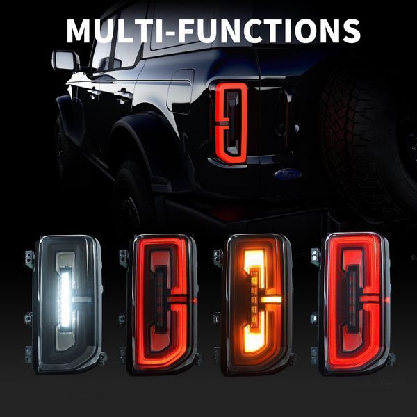 Задние фонари на Ford Bronco 2021- черные FULL LED 430421 фото