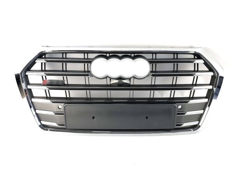 Решетка радиатора на Audi Q5 2016-2020 в стиле SQ5 Silver Chrome 427421 фото