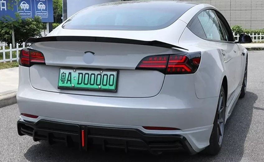 Задние фонари на Tesla Model 3 2017-2022 LED Smoke Type стиль WH 430443 фото