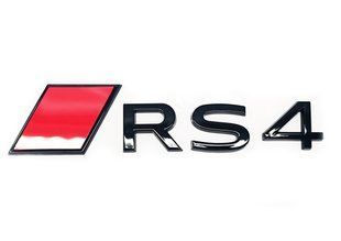 Автологотип надпись Audi RS4 2025- Exclusive Black Edition на крышку багажника с ромбом 523207 фото