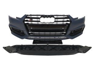 Передній бампер на Audi A4 B9 2015-2019 стиль S4 Black 429828 фото