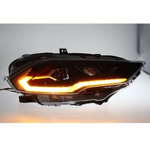 Передние фары на Ford Mustang 2017-2023 FULL LED черные 430436 фото