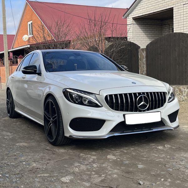 Решітка радіатора на Mercedes C-class W205 2014-2018 GT Chrome Black під камеру 427446 фото