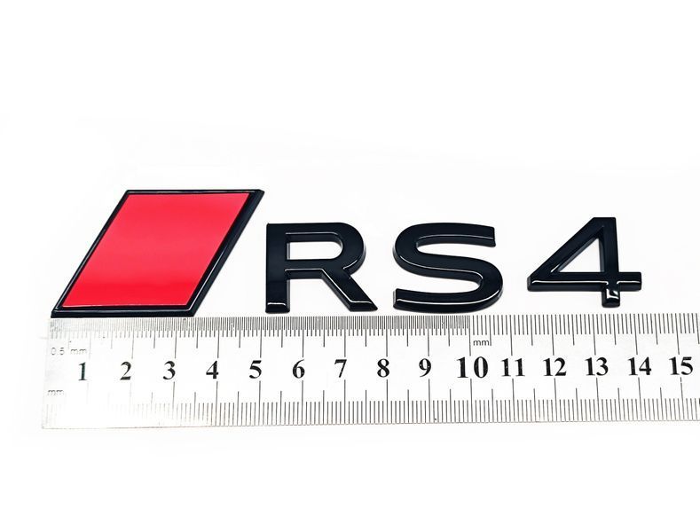 Автологотип надпись Audi RS4 2025- Exclusive Black Edition на крышку багажника с ромбом 523207 фото