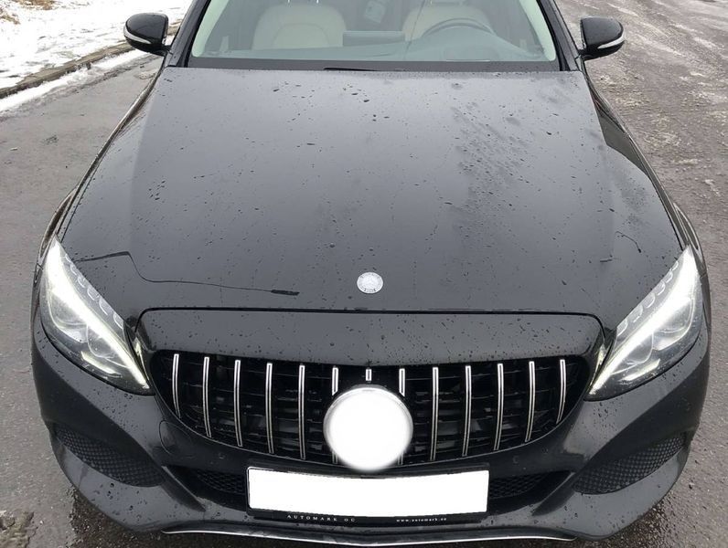 Решітка радіатора на Mercedes C-class W205 2014-2018 GT Chrome Black під камеру 427446 фото