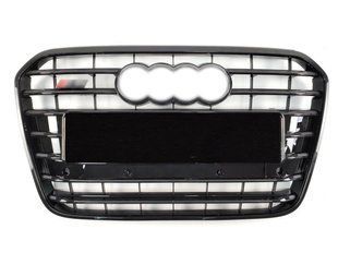 Решітка радіатора на Audi A6 C7 2011-2014 стиль S6 Black 427242 фото