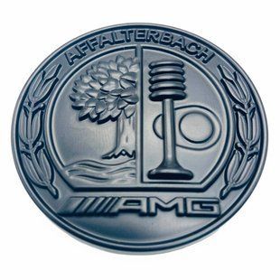 Передня емблема Mercedes AMG Affalterbach на капот 56мм чорна 425109 фото