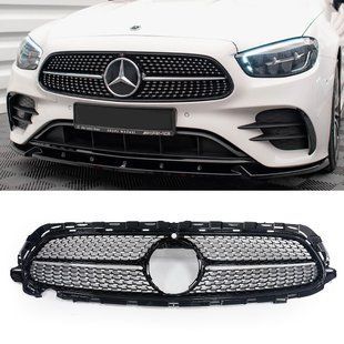 Решетка радиатора на Mercedes E-class W213 2020-2023 AMG Diamond под камеру Chrome black 522786 фото
