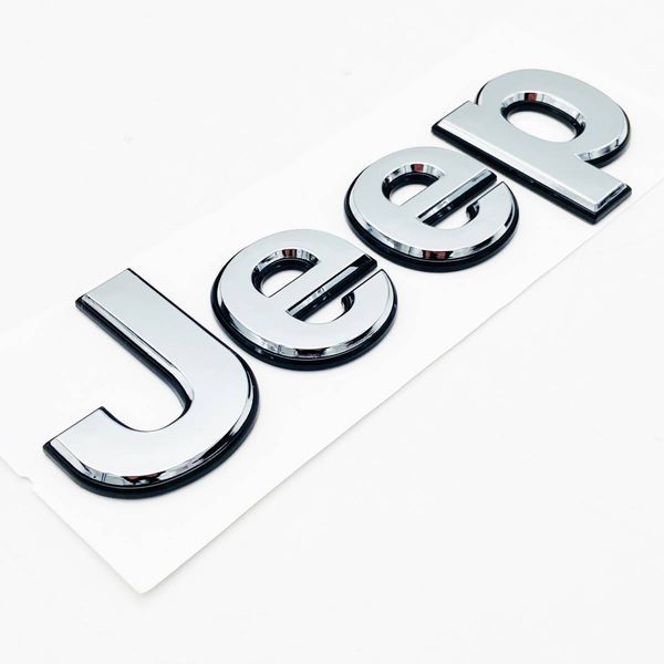 Автологотип шильдик эмблема надпись Jeep chrome с черной окантовкой 418326 фото