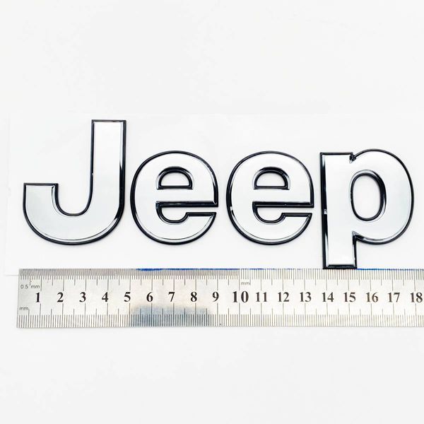 Автологотип шильдик эмблема надпись Jeep chrome с черной окантовкой 418326 фото
