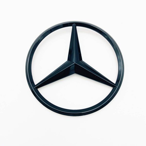 Задня емблема Mercedes 105мм чорний глянець 418492 фото Задня емблема Mercedes 105мм чорний глянець 418492 фото