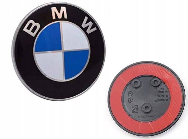 Автологотип емблема BMW 51147288752 3pin синьо-білий 82мм 414635 фото