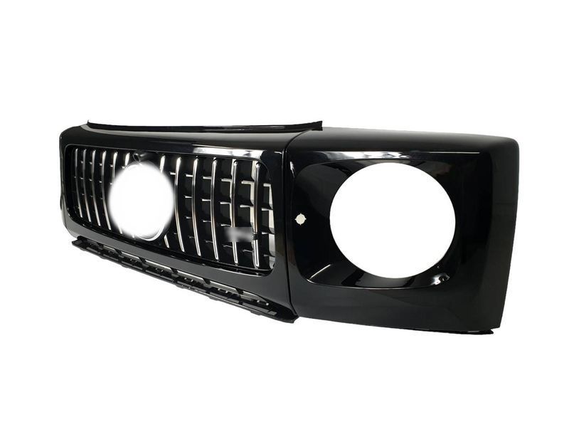 Решетка радиатора на Mercedes G-class W463 2018-2022 GT Chrome Black 427490 фото