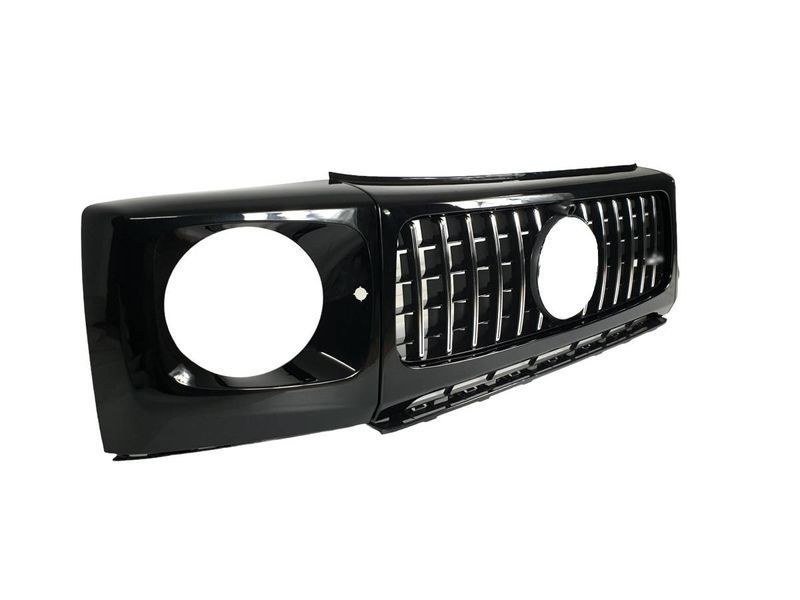 Решетка радиатора на Mercedes G-class W463 2018-2022 GT Chrome Black 427490 фото