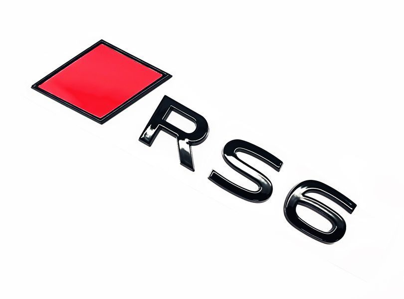 Автологотип надпись Audi RS6 2025- Exclusive Black Edition на крышку багажника с ромбом 523208 фото
