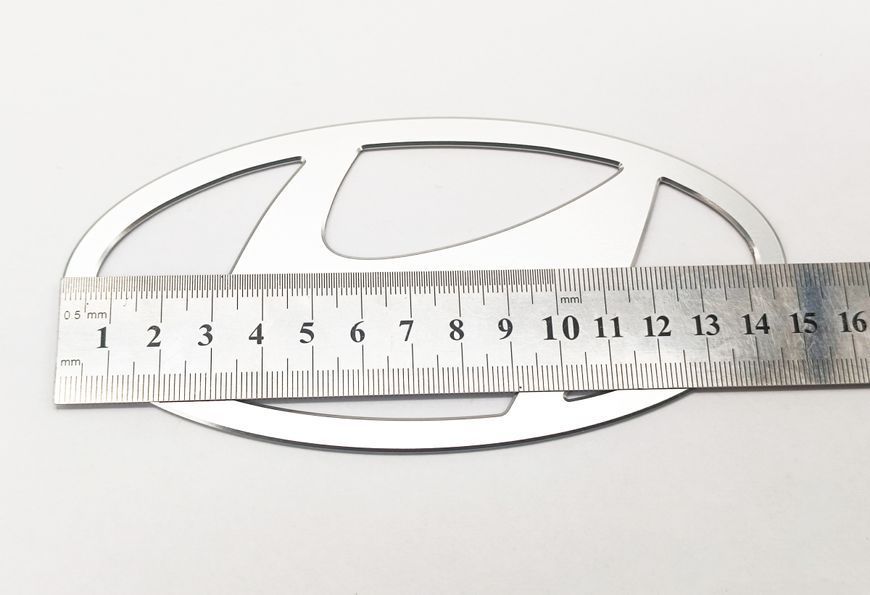 Автологотип емблема Hyundai NEW 150мм сірий сатин 522886 фото