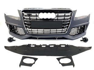 Передний бампер ( в стиле W12 V1 ) на Audi A8 D4 2010-2014 428699 фото