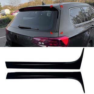 Бокові спойлери заднього скла для Volkswagen Passat B8 2014- Variant чорний глянець 522887 фото