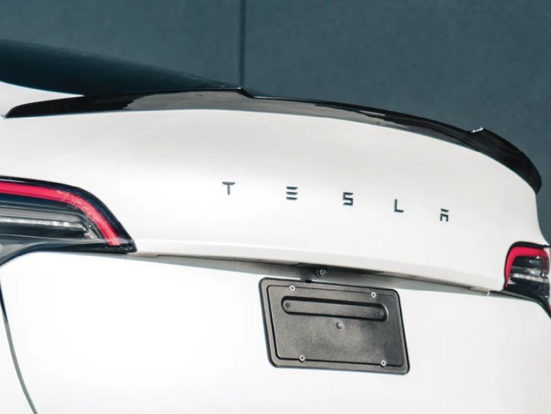 Автологотип емблема напис Tesla Performance Black чорний глянець 50см 414179 фото