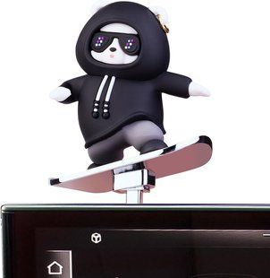 Игрушка скользящий панда Skateboard Bear Car на панель авто черный 425505 фото