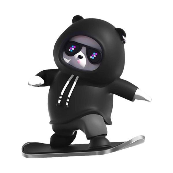 Іграшка ковзаюча панда Skateboard Bear Car на панель авто чорний 425505 фото