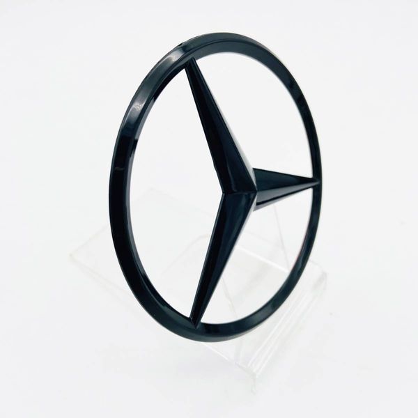 Задняя эмблема Mercedes 100мм черный глянец 521794 фото