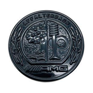 Передня емблема Mercedes AMG Affalterbach чорна на капот 57мм 425628 фото