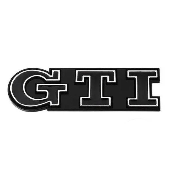 Автологотип шильдик эмблема надпись Volkswagen GTI в решетку радиатора черный хром 408290 фото
