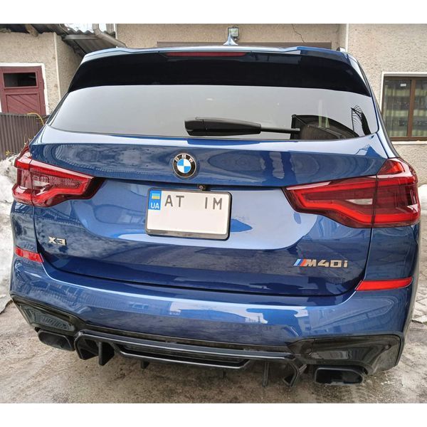 Дифузор заднього бампера на BMW X3 G01 2018-2022 Racing чорний глянець М-Пакет 522261 фото