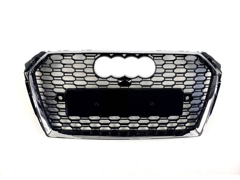 Решітка радіатора на Audi A4 B9 2015-2019 стиль RS4 Chrome Black 427274 фото