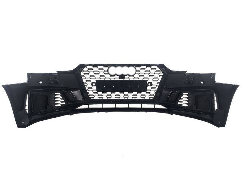 Передний бампер на Audi A4 B9 2015-2019 в стиле RS4 без радаров V1 428676 фото