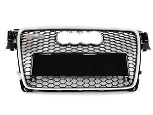 Решітка радіатора на Audi A4 B8 2007-2011 стиль RS4 Silver Black 427276 фото