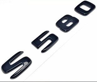 Автологотип емблема напис Mercedes S580 Black Package чорний глянець 431291 фото