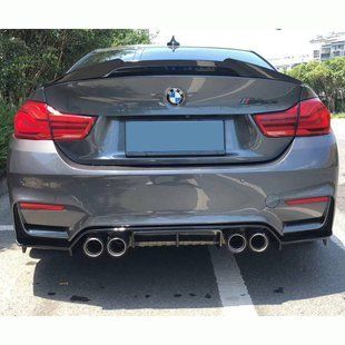 Диффузор заднего бампера на BMW M3 F80, M4 F82 2012-2018 Черный глянец 425959 фото