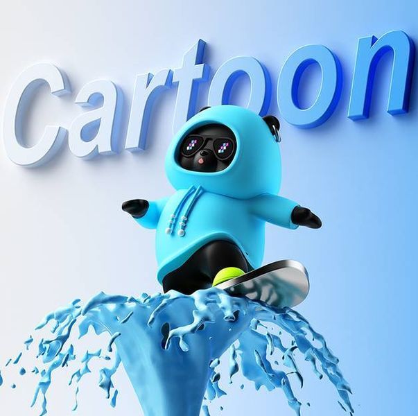 Іграшка ковзаюча панда Skateboard Bear Car на панель авто блакитний 425506 фото