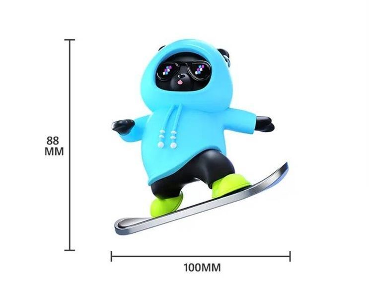 Іграшка ковзаюча панда Skateboard Bear Car на панель авто блакитний 425506 фото