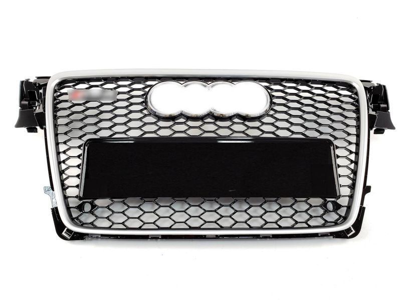 Решетка радиатора на Audi A4 B8 2007-2011 в стиле RS4 Silver Black 427276 фото Решетка радиатора на Audi A4 B8 2007-2011 в стиле RS4 Silver Black 427276 фото