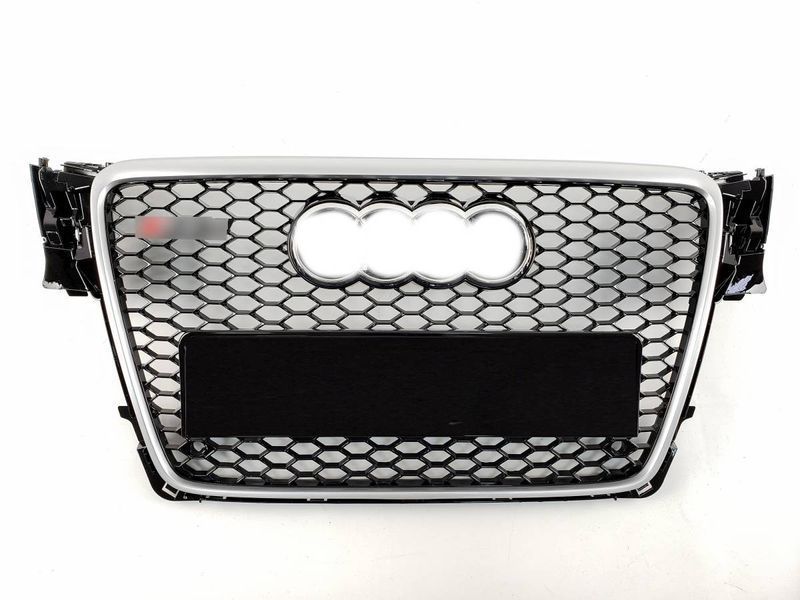 Решетка радиатора на Audi A4 B8 2007-2011 в стиле RS4 Silver Black 427276 фото Решетка радиатора на Audi A4 B8 2007-2011 в стиле RS4 Silver Black 427276 фото