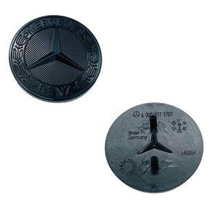 Автологотип емблема на капот Mercedes чорний глянець A0008171701 57мм 418311 фото