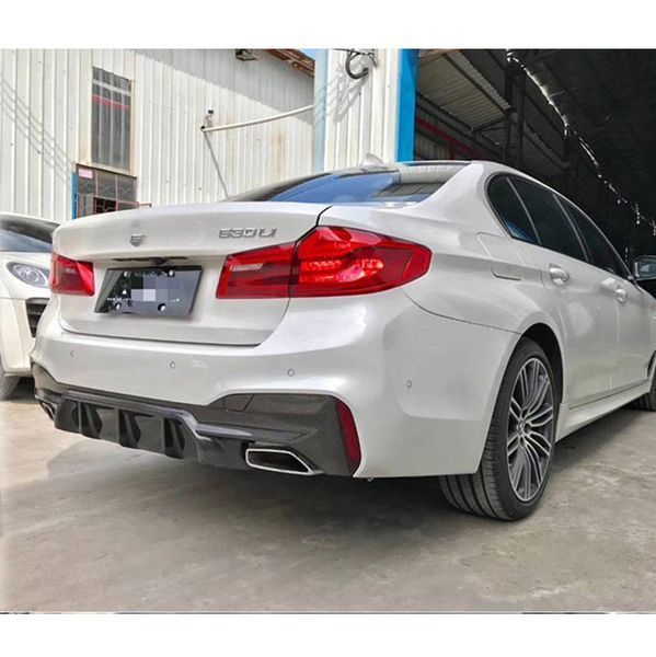Карбоновий дифузор заднього бамперу для BMW 5 Series G30 2017- карбон 357428 фото
