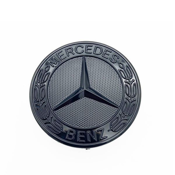Автологотип эмблема на капот Mercedes черный глянец A0008171701 57мм 418311 фото